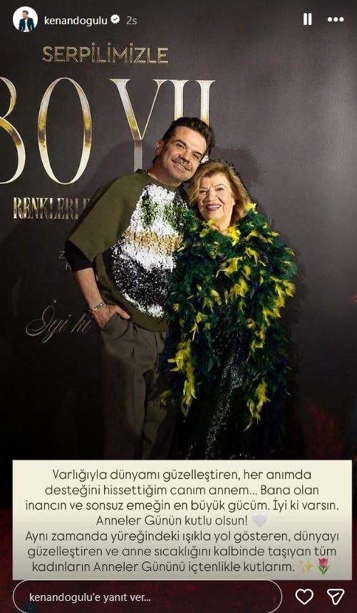 <p><span style="color:#B22222"><strong>KENAN DOĞULU</strong></span></p>

<p><span style="color:#800080"><em><strong>"Varlığıyla d&uuml;nyamı g&uuml;zelleştiren, her anımda desteğini hissettiğim canım annem... Bana olan inancın ve sonsuz emeğin en b&uuml;y&uuml;k g&uuml;c&uuml;m. İyi ki varsın. Anneler G&uuml;n&uuml;n kutlu olsun!&nbsp;</strong></em></span></p>

<p><span style="color:#800080"><em><strong>Aynı zamanda y&uuml;reğindeki ışıkla yol g&ouml;steren, d&uuml;nyayı g&uuml;zelleştiren ve anne sıcaklığını kalbinde taşıyan t&uuml;m kadınların Anneler G&uuml;n&uuml;n&uuml; i&ccedil;tenlikle kutlarım. "</strong></em></span></p>

