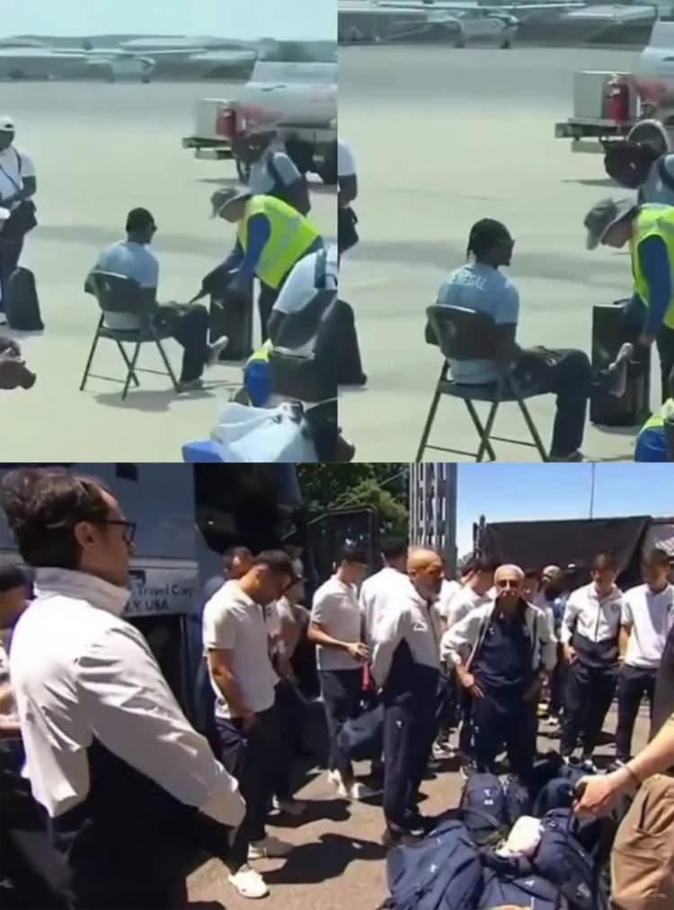 <p>Son olarak Senegal, İran, &Ouml;zbekistan milli takımlarının ardından Bel&ccedil;ika Milli Takımı da D&uuml;nya Kupası i&ccedil;in ABD'ye girişte yoğun g&uuml;venlik kontrollerine maruz kaldı.</p>

<p>&nbsp;</p>

<p>G&uuml;venlik g&ouml;revlilerinin, Bel&ccedil;ikalı oyuncuları detaylı kontrolden ge&ccedil;irdiği g&ouml;r&uuml;ld&uuml;.</p>

<p>&nbsp;</p>
