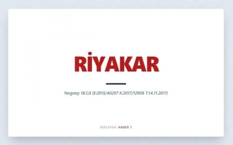 <p><span style="color:#B22222"><strong>RİYAKAR&nbsp;</strong></span></p>
