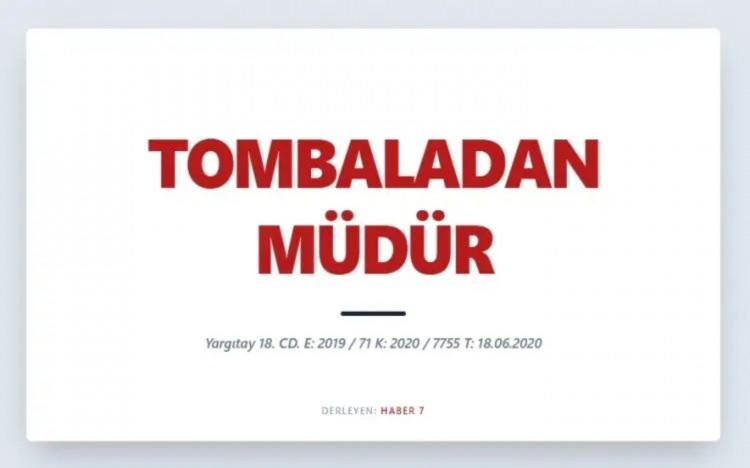 <p><span style="color:#B22222"><strong>TOMBALADAN M&Uuml;D&Uuml;R&nbsp;</strong></span></p>
