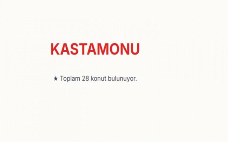 <p><span style="color:#B22222"><strong>KASTAMONU:&nbsp;</strong></span><br />
Kastamonu genelinde toplam 28 konut bulunuyor.</p>

<p>&nbsp;</p>
