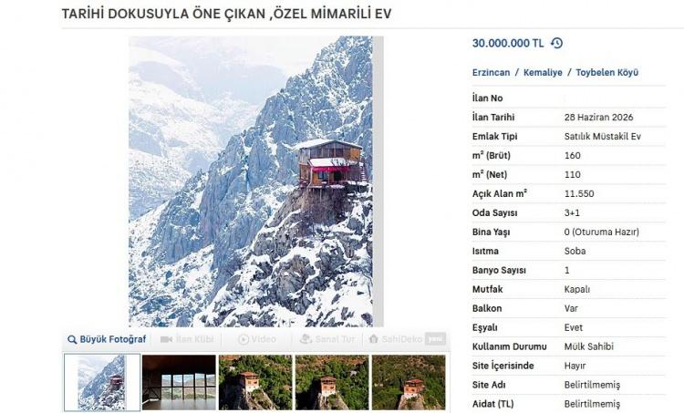 <p>Taştan &ccedil;ifti efsane ev i&ccedil;in 30 milyon lira bedel belirledi.</p>
