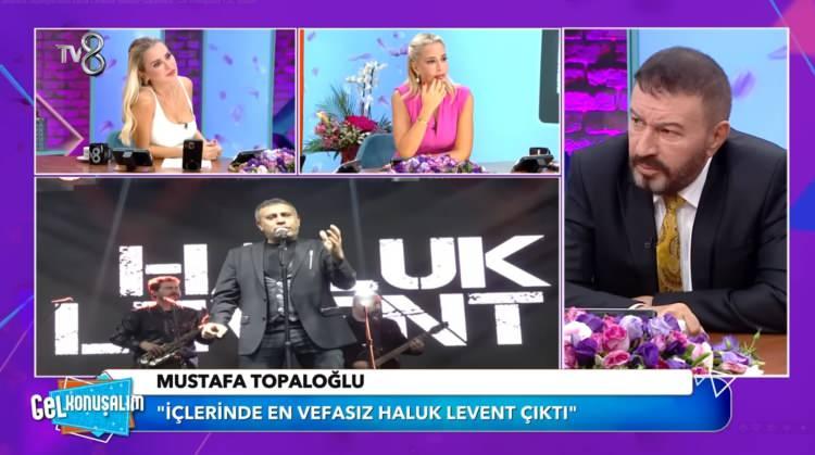 <p><strong>"SEN KENDİN AHBAP DEĞİLSİN"</strong></p>

<p>Haluk Levent'i o d&ouml;nemde vefasızlıkla su&ccedil;layan Mustafa Topaloğlu, programda şu ifadeleri kullanmıştı:<br />
"Ahbap diye bir şey kurmuş. Ne Ahbap'ı? Sen kendin ahbap değilsin bir kere! Ben onun g&ouml;r&uuml;nd&uuml;ğ&uuml; gibi bir adam olmadığını biliyorum. Şimdi eğer burada anlatsam bırak yardımı, insanlar yaptıkları yardımı da geri isterler.</p>

<p>&nbsp;</p>
