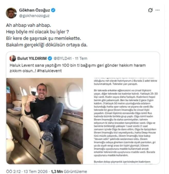 <p><span style="color:#B22222"><strong>"AH AHBAP VAH AHBAP"</strong></span></p>

<p>&nbsp;</p>

<p>Soruşturma başladığında sosyal medya &uuml;zerinden &Ouml;zoğuz a&ccedil;ıklama yapmıştı.</p>

<p>&Uuml;nl&uuml; şarkıcı, paylaşımında "Ah ahbap vah ahbap. Hep b&ouml;yle mi olacak bu işler? Bir kere de şaşırsak şu memlekette. Bakalım ger&ccedil;ekliği d&ouml;k&uuml;ls&uuml;n ortaya da.&rdquo; ifadelerini kullanmıştı.</p>
