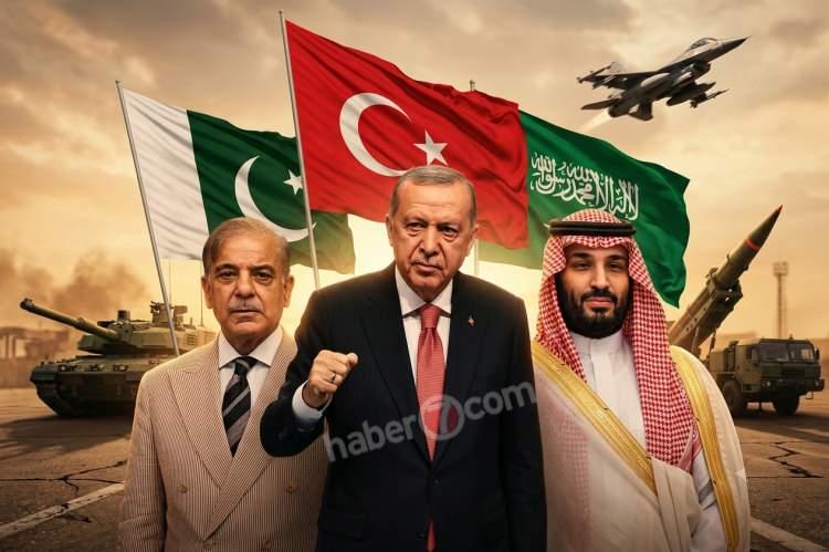 <p>Cumhurbaşkanı Erdoğan, g&uuml;n&uuml;birlik ziyaret kapsamında Suudi Arabistan'a gitti. T&uuml;rkiye, Pakistan ve Suudi Arabistan arasında ortak savunma anlaşması imzalandı. <span style="color:#B22222"><strong>Mekke Anlaşması, &uuml;&ccedil; &uuml;lke liderlerinin katılımıyla d&uuml;zenlenen zirvede imzalandı.</strong></span></p>
