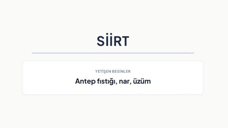 <p><strong>SİİRT&nbsp;</strong></p>
