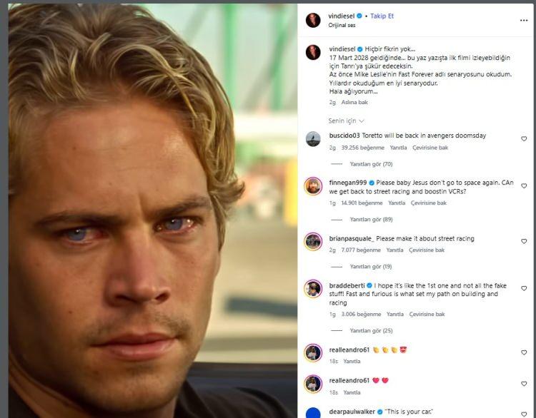 <p>Filmde Diesel'in yanı sıra; 2013'te hayatını kaybeden Paul Walker, Michelle Rodriguez, Jordana Brewster, Rick Yue ve Chad Lindberg rol almıştı.&nbsp;</p>
