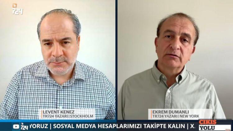 <p><strong>Zaman gazetesinin eski genel yayın yönetmeni Ekrem Dumanlı, önceki gün Tr724’teki canlı yayınında şunları söyledi:</strong></p>
<p>“Cemaatleri, tarikatları bitirme adına başka kılıflar bularak, yok efendim Köln’de bir merkez açacaklarmış da 70 milyon avro değerindeymiş de… Sana ne kardeşim, adam açacaksa açacak. Böyle saçma sapan suçlama mı olur? İçişleri Bakanı bir şey konuşuyor, Adalet Bakanı bir şey konuşuyor.”</p>