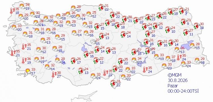 <p>Eyl&uuml;l sıcaklıklarının biraz daha mevsim normallerinin &uuml;zerinde seyredeceğinin, yazın biraz daha uzun s&uuml;receğinin tahmin edildiğini belirten Tek, kış aylarında yağışların bol olacağını, sıcaklıkların yine ortalamaların &uuml;zerinde seyredeceğini s&ouml;yledi.</p>

<p>&nbsp;</p>
