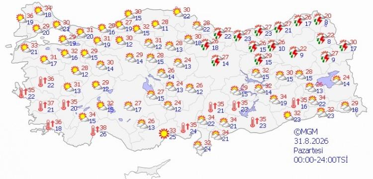<p>Marmara B&ouml;lgesi'nde, İstanbul'da perşembe g&uuml;n&uuml;nden itibaren kuzeyden yaklaşan sistemin etkilerinin hissedilmeye başlanacağını belirten Şahinoğlu, şu ifadeleri kullandı:</p>

<p>"Cuma g&uuml;n&uuml; Marmara genelinde sıcaklıkların belirgin şekilde d&uuml;şmesi, g&uuml;nd&uuml;z en y&uuml;ksek değerlerin 27-29 derece, gece sıcaklıklarının ise 20-21 derece bandına gerilemesi bekleniyor. Kuzey ve kuzeydoğudan esecek kuvvetli, yer yer fırtınamsı poyraz ile birlikte Karadeniz &uuml;zerinden taşınan nemli havanın &uuml;st seviyelerdeki soğuk havayla etkileşime girmesi sonucu yerel sağanak ve g&ouml;k g&uuml;r&uuml;lt&uuml;l&uuml; sağanak ge&ccedil;işleri g&ouml;r&uuml;lebilir."</p>
