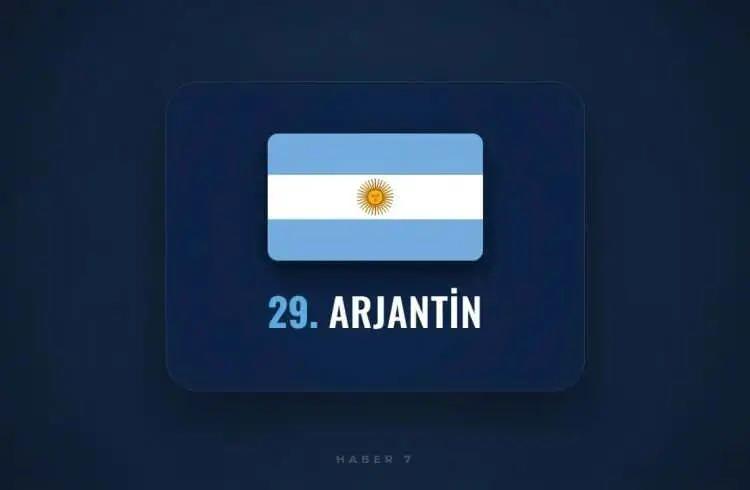 <p><span style="color:inherit"><span style="color:rgb(178, 34, 34)"><strong>29) ARJANTİN</strong></span></span></p>

<p>&nbsp;</p>
