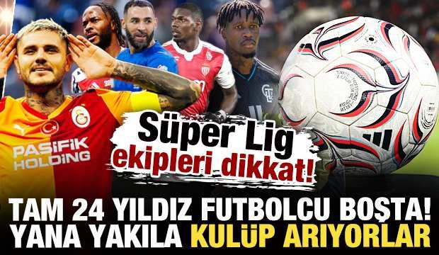 <p>Avrupa'da transfer d&ouml;nemi kapandı ve 24 &ouml;nemli futbolcu hala bir kul&uuml;ple s&ouml;zleşme imzalamadı.</p>
