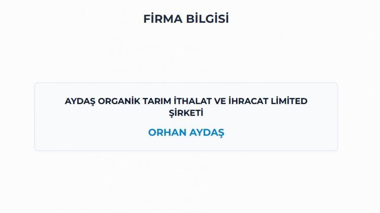 <p><span style="color:#B22222"><strong>KOZYATAĞI / İSTANBUL -</strong></span></p>

<p><strong>AYDAŞ ORGANİK TARIM İTHALAT VE İHRACAT LİMİTED ŞİRKETİ</strong></p>
