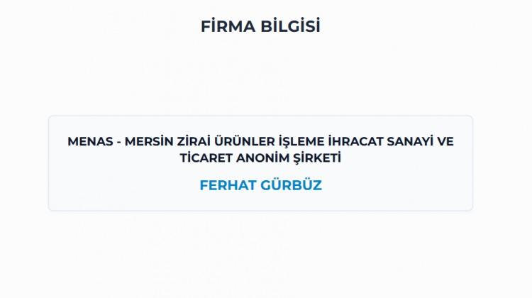 <p><span style="color:#B22222"><strong>URAY / MERSİN - MENAS -</strong></span></p>

<p><strong>MERSİN ZİRAİ &Uuml;R&Uuml;NLER İŞLEME İHRACAT SANAYİ VE TİCARET ANONİM ŞİRKETİ</strong></p>
