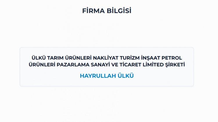 <p><span style="color:#B22222"><strong>TUNA / İSTANBUL -</strong></span></p>

<p><strong>&Uuml;LK&Uuml; TARIM &Uuml;R&Uuml;NLERİ NAKLİYAT TURİZM İNŞAAT PETROL &Uuml;R&Uuml;NLERİ PAZ.SAN.VE TİCARET LİMİTED ŞİRKETİ</strong><br />
&nbsp;</p>
