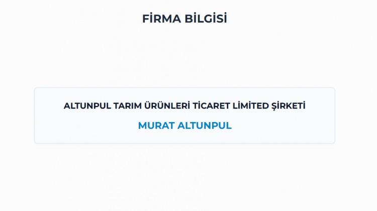 <p><span style="color:#B22222"><strong>TUNA / İSTANBUL -</strong></span></p>

<p><strong>ALTUNPUL TARIM &Uuml;R&Uuml;NLERİ TİCARET LİMİTED ŞİRKETİ</strong></p>
