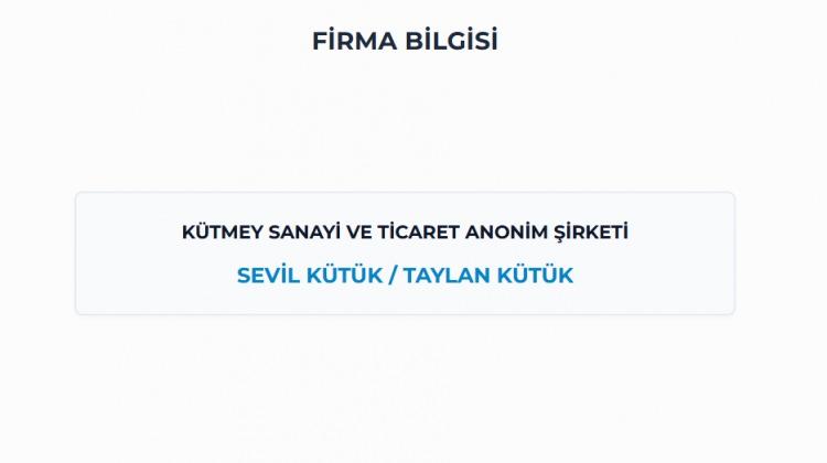 <p><span style="color:#B22222"><strong>UŞAK / UŞAK -</strong></span></p>

<p><strong>K&Uuml;TMEY SANAYİ VE TİCARET ANONİM ŞİRKETİ</strong></p>
