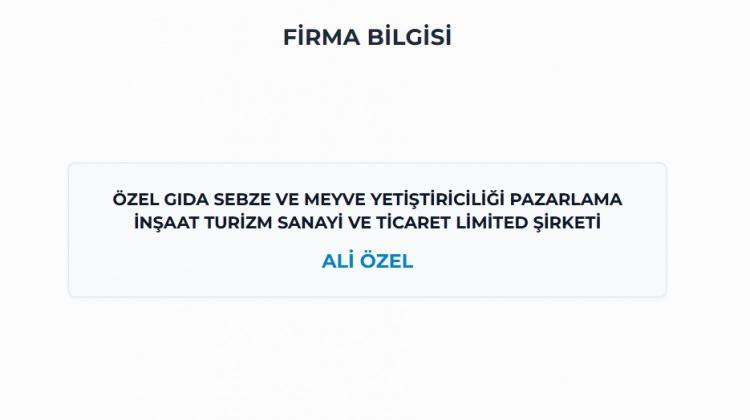 <p><span style="color:#B22222"><strong>SİNCAN / ANKARA - </strong></span></p>

<p><strong>&Ouml;ZEL GIDA SEBZE VE MEYVE YETİŞTİRİCİLİĞİ PAZAR.İNŞ.TURZ.SAN.VE TİC.LTD.ŞTİ.</strong></p>
