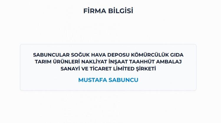 <p><span style="color:#B22222"><strong>Y&Uuml;REĞİR / ADANA -</strong></span></p>

<p><strong>SABUNCULAR SOĞUK HAVA DEPOSU K&Ouml;M&Uuml;RC&Uuml;L&Uuml;K GIDA TARIM &Uuml;R&Uuml;NLERİ NAK.İNŞ.TAAH.AMB.SAN.VE TİC.LTD.ŞTİ.</strong></p>
