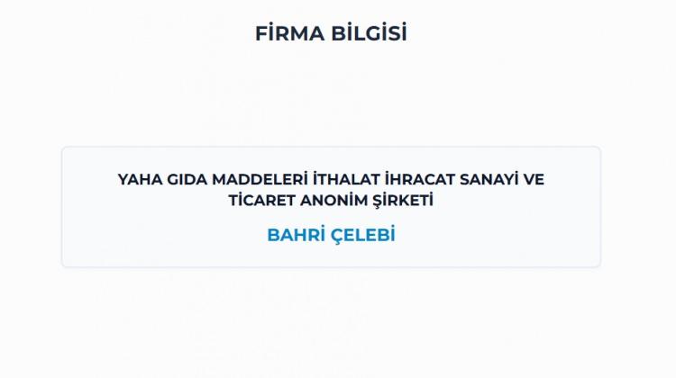 <p><span style="color:#B22222"><strong>İSTİKLAL / MERSİN - </strong></span></p>

<p><strong>YAHA GIDA MADDELERİ İTHALAT İHRACAT SANAYİ VE TİCARET ANONİM ŞİRKETİ&rdquo;</strong></p>
