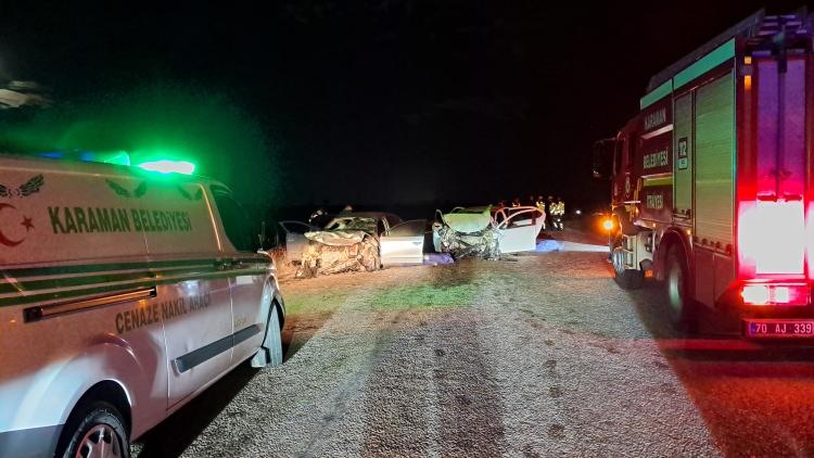 <p>Edinilen bilgiye g&ouml;re, Hasan Ali T. (25) idaresindeki 70 ADE 110 plakalı Peugeot marka otomobil ile Ali Koraşoğlu (63) y&ouml;netimindeki 42 BET 520 plakalı Volkswagen marka otomobil kafa kafaya &ccedil;arpıştı.&nbsp;</p>
