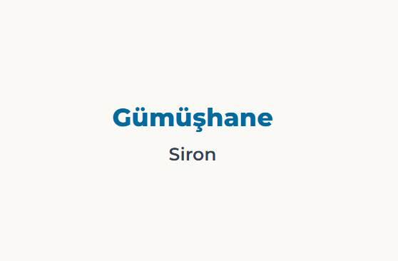 <p><span style="color:#B22222"><strong>G&Uuml;M&Uuml;ŞHANE</strong></span></p>

<p>&nbsp;</p>

<p><span style="color:#B22222"><strong>SİRON</strong></span></p>
