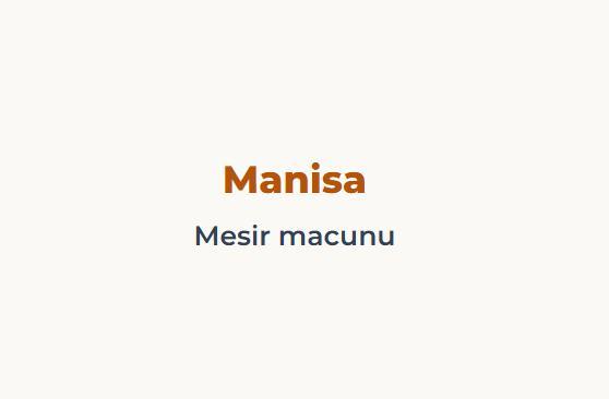 <p><span style="color:#B22222"><strong>MANİSA&nbsp;</strong></span></p>

<p>Baharatlı, yoğun ve alışılmış tatlılardan &ccedil;ok farklı</p>
