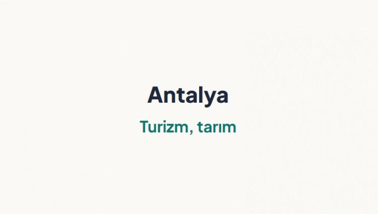 <p><span style="color:#B22222"><strong>ANTALYA&nbsp;</strong></span></p>
