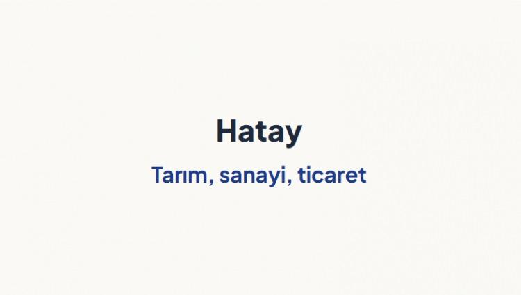 <p><span style="color:#B22222"><strong>HATAY</strong></span></p>
