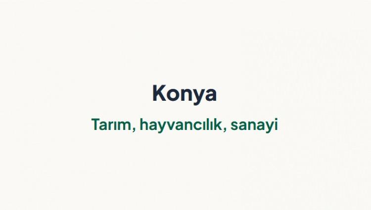<p><span style="color:#B22222"><strong>KONYA&nbsp;</strong></span></p>

