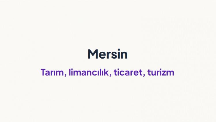 <p><span style="color:#B22222"><strong>MERSİN&nbsp;</strong></span></p>
