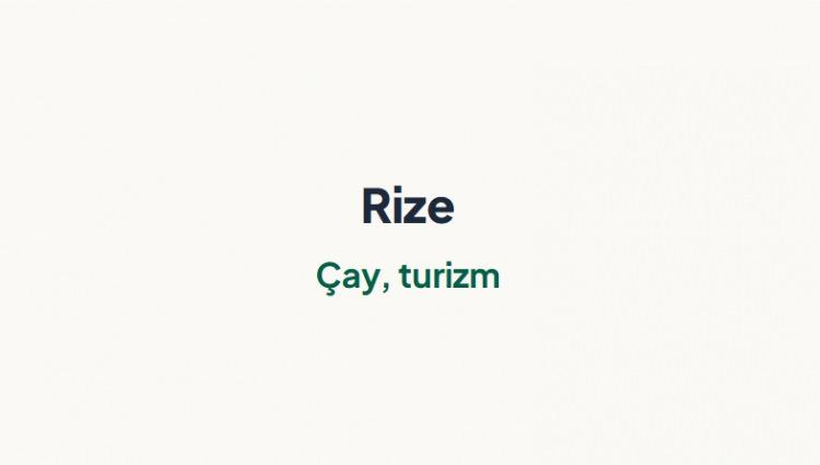 <p><span style="color:#B22222"><strong>RİZE&nbsp;</strong></span></p>
