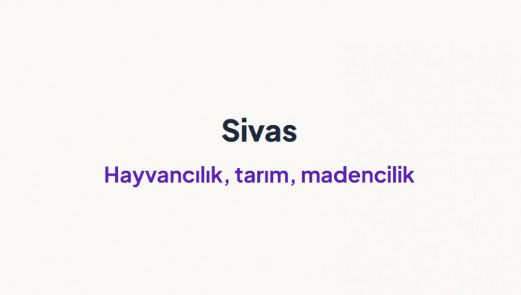 <p><span style="color:#B22222"><strong>SİVAS&nbsp;</strong></span></p>
