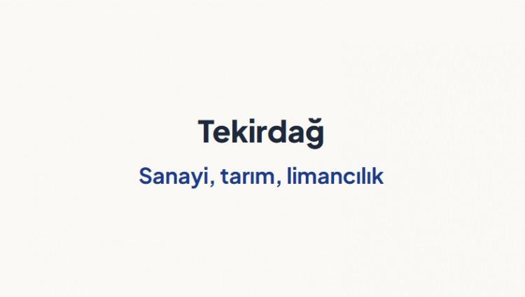 <p>TEKİRDAĞ&nbsp;</p>
