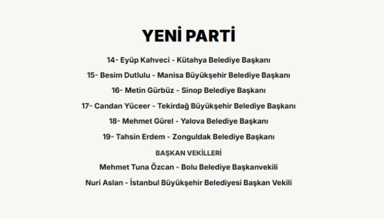<p><strong>YENİ PARTİ</strong></p>
