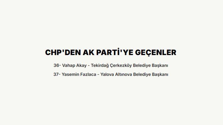 <p><strong>CHP'DEN AK PARTİ'YE GE&Ccedil;ENLER</strong></p>

<p>&nbsp;</p>
