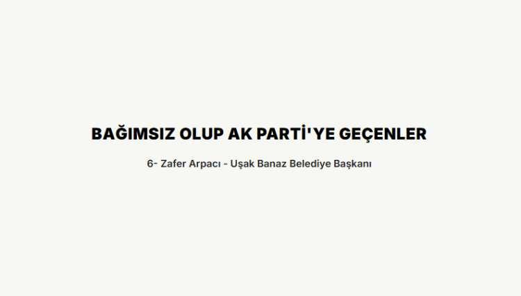 <p><strong>BAĞIMSIZ OLUP AK PARTİ'YE GE&Ccedil;ENLER</strong></p>

<p>&nbsp;</p>
