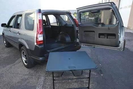 <p><span style="color:#B22222"><strong>HONDA CR-V:</strong></span></p>

<p>Bazı eski CR-V modellerinde bagaj zeminine entegre, &ccedil;ıkarılabilir d&ouml;rt ayaklı piknik masası bulunuyordu.</p>
