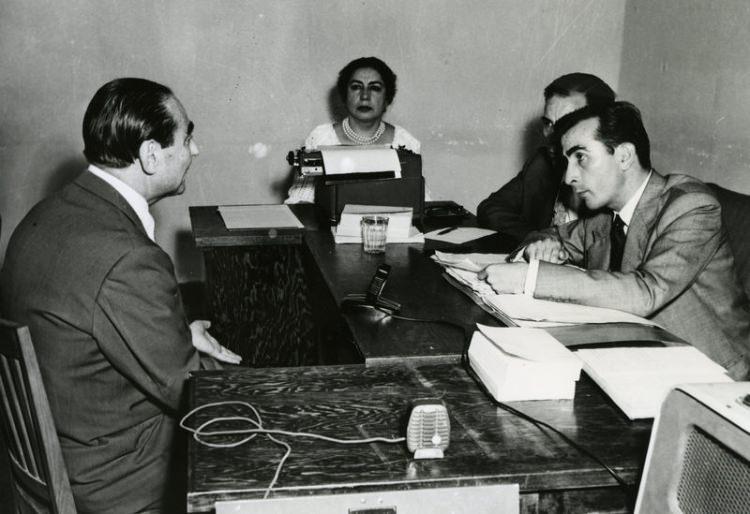 <p>Adnan Menderes Yassıada duruşmalarında ifade verirken. 27 Mayıs İhtilali</p>