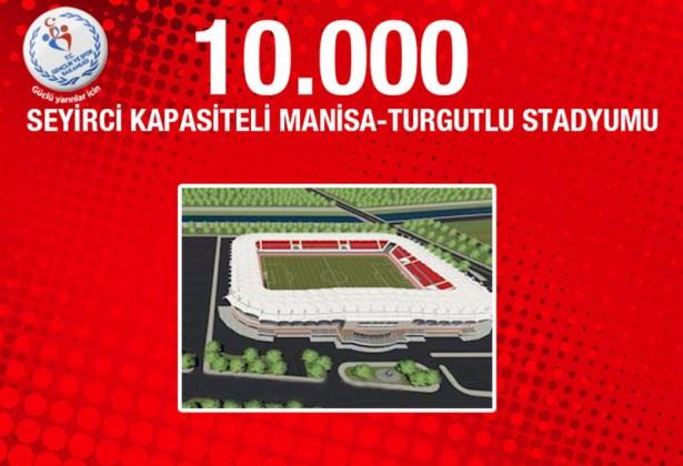 <p><strong>Manisa Turgutlu Stadyumu:</strong> Manisa'nın bir diğer stadyumu olacak Manisa Turgutlu Stadyumu ise 30 milyon TL proje maliyetine sahip. 10 bin seyirci kapasiteli olacak stadyumun yapımına kısa bir süre içerisinde başlanacak.</p>
