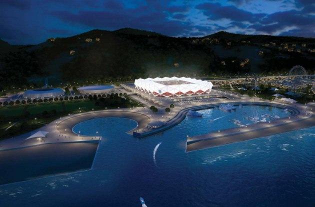 <p>TRABZON'UN DÜNYA HARİKASİ STADYUMU</p>
<p>Akyazı'da 795 dönüm deniz dolgusu yapılarak 458 dönüm arazi üzerine inşa ediliyor. 40 bin seyirci kapasiteli. Stadyumun tribün altları dâhil olmak üzere tüm etrafı bir spor kompleksine dönüştürülüyor.</p>