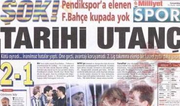 Karşılaşmdadan sonra sarı Lacivertliler karanlığa gömüldü. Dereağzı'ndaki panzerler gazete sayfalarını süsledi...
