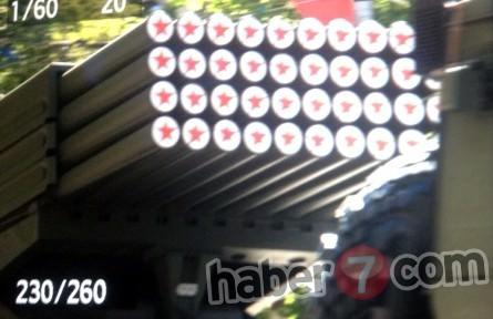 Kamyonların kasalarında onlarca f&uuml;ze bulunduğu tespit edildi.