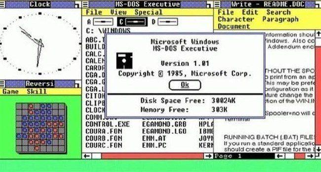 <p><strong>Microsoft Windows'un ilk versiyonu</strong></p>