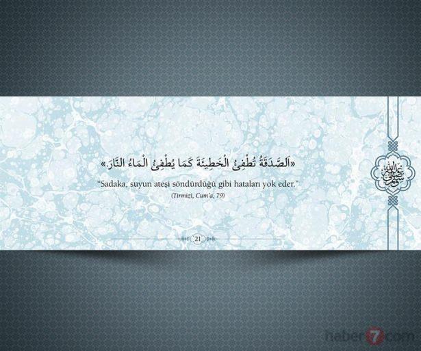<p>"Sadaka suyun ateşi söndürdüğü gibi hataları<br />
yok eder." (Tırmizi,Cum'a,79)</p>

<p> </p>
