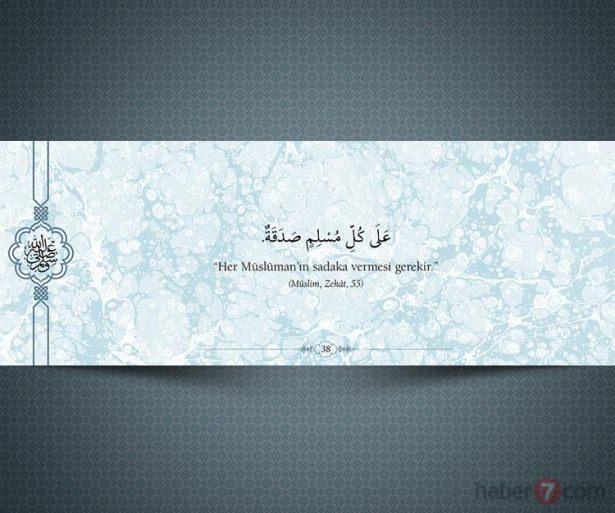 <p>"Her Müsliman'ın sadaka vermesi gerekir."<br />
(Müslim, Zekat, 55)</p>