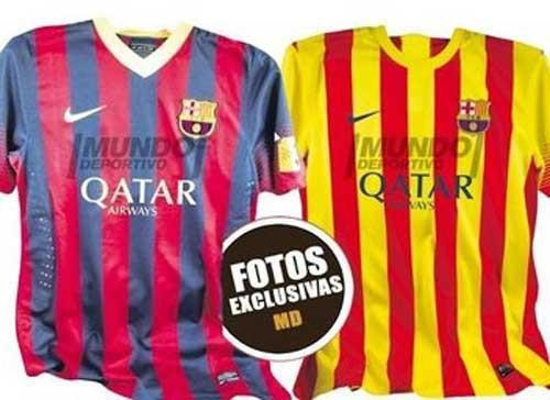 Barcelona'nın deplasman forması Katalan bayrağını andırıyor.