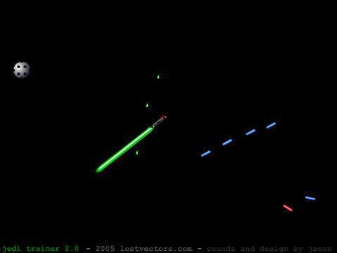 Jedi Trainer  Oyunda farenizi kullanarak ışın kılıcınızla gelen ateşleri geri püskürtüyorsunuz.