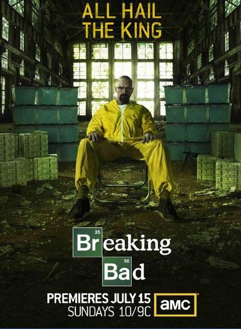 4- Breaking Bad: ABD drama televizyon dizisidir. 50 yaşında, lisede kimya öğretmeni olan Walter White (Bryan Cranston), maddi açıdan ailesinin gereksinimlerini karşılayabilmek için araba yıkamacısında ek iş yapmaktadır ancak bir süre sonra ileri derecede akciğer kanseri olduğunu ve çok kısa bir ömrünün kaldığını öğrenir. Dizide Walter White ailesine para bırakabilmek için, uyuşturucu yaptığını bir rastlantı sonucu öğrendiği eski öğrencisi Jesse Pinkman (Aaron Paul) ile birlikte metamfetamin işine girer.