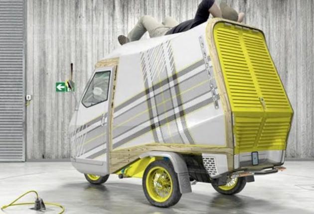 Alman mühendisin tasarladığı üç tekerlekli tek kişilik motorlu karavan tek kişilik tatiller için ideal